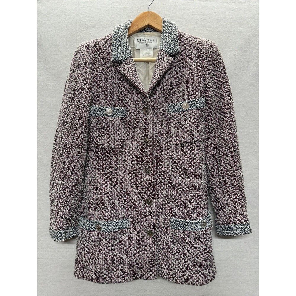 Vintage Chanel Boutique Tweed Jacket w/ CoA - size 38/US 6
